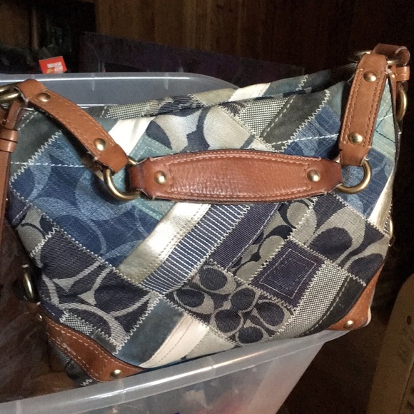 Coach Handbags - Coach signature canvas with leather  jean color